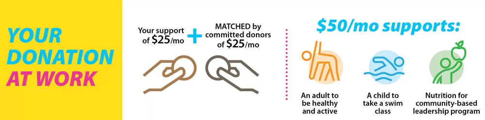 Your support of $25 a month will be matched by committed donors of $25 a month