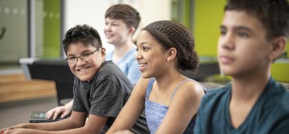 group of youth at program