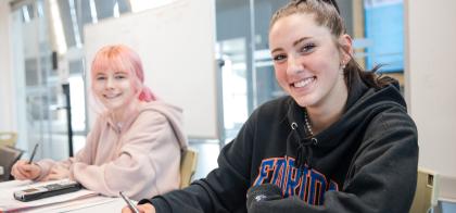 Tutor working with student at Tutoring Table Program YMCA Calgary