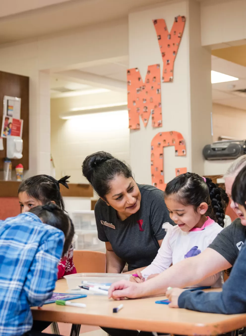 YMCA staff working with youth