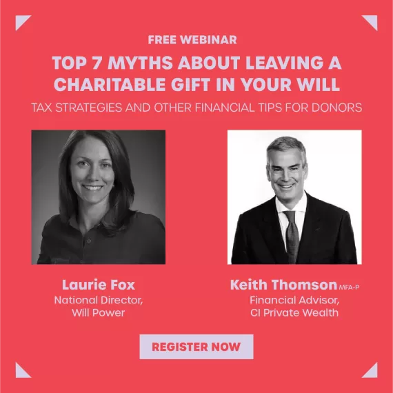 Graphic about the 7 myths about leaving a charitable gift in your will