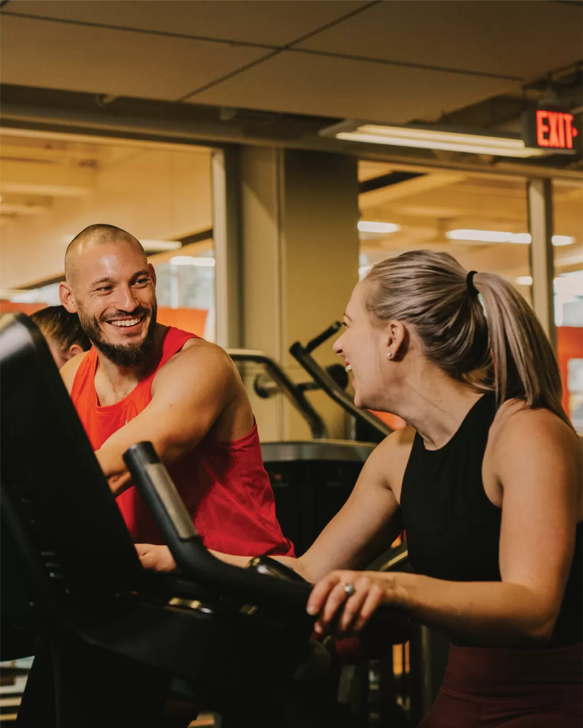 YMCA Calgary Gym - Two members on treadmill