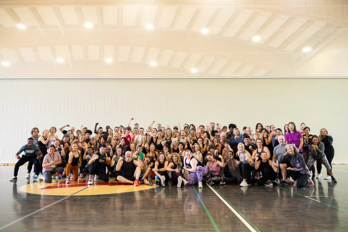 Group of fitness instructors smiling