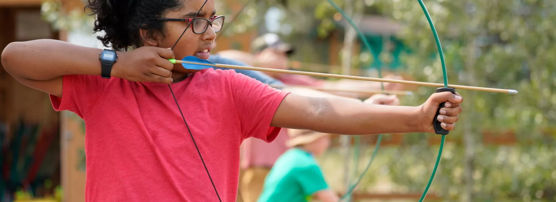 Boy doing archery